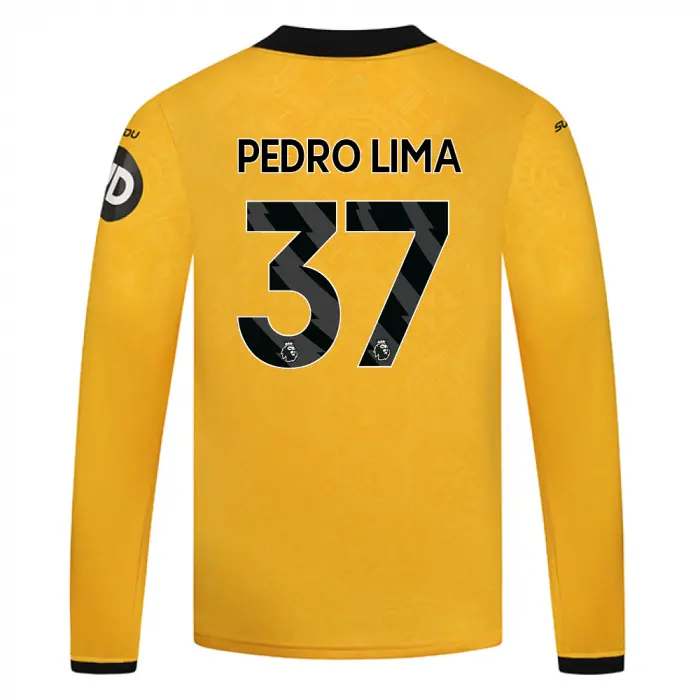 Wolves Kits Shop | Official 2025-26 Wolves Home Shirt – LS – Junior PEDRO LIMA 37 Wolverhampton Wanderers Apparel